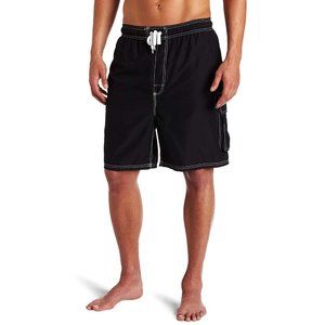 KANU SURF Men's BARRACUDA X-SIZE Black Swim Trunks in a Size 2X